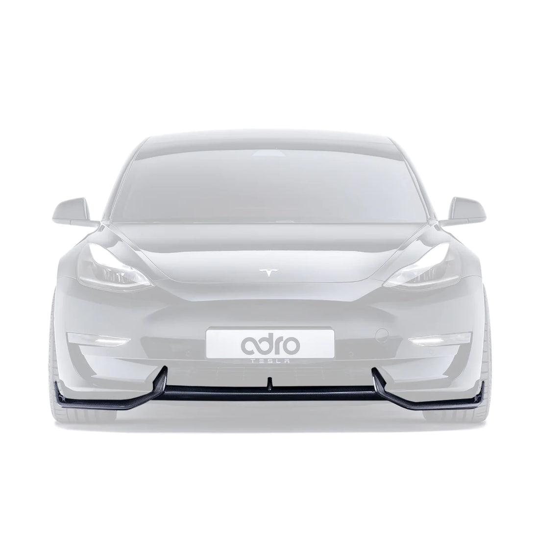 Tesla Model 3 Carbon Fibre V2 Front Splitter by Adro (2017+) (8135536640291)